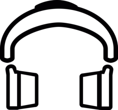 Headphone Set Sticker Outline Svg File, Free Vectors File